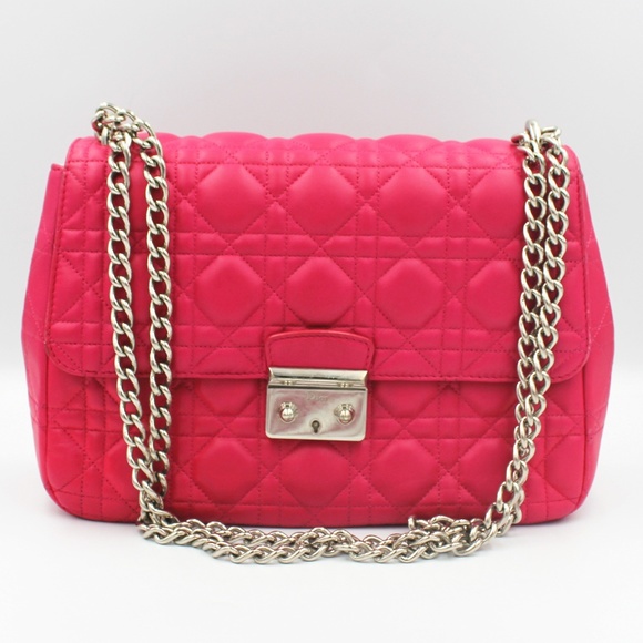 Lambskin Cannage Miss Dior Shoulder Bag hot pink - Picture 1 of 8